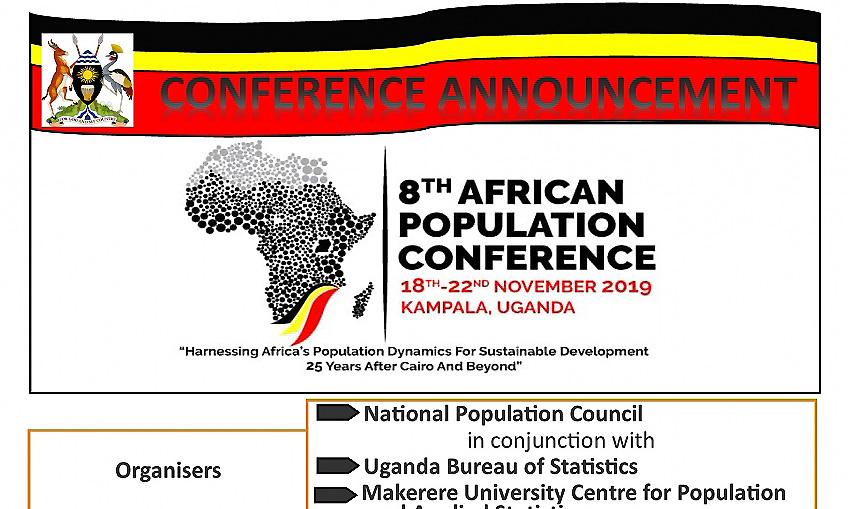The 8th African Population Conference will be jointly hosted by the Government of Uganda and UAPS from 18th to 22nd November 2019.