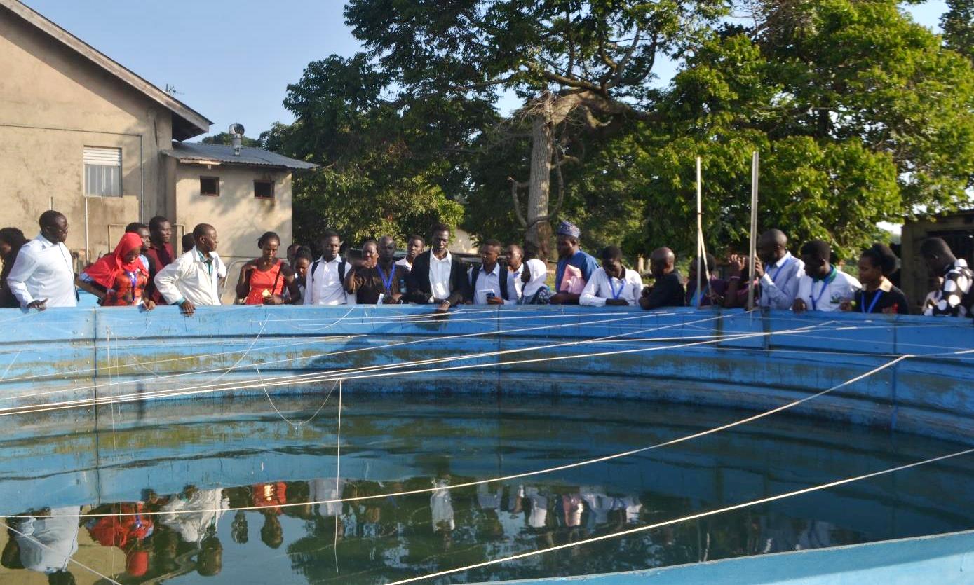 1st GLACAM participants visit an Integrated crop-fish-livestock farm with effective resource flows controls on the shores of Lake Victoria, Uganda. Image:1st GLACAM