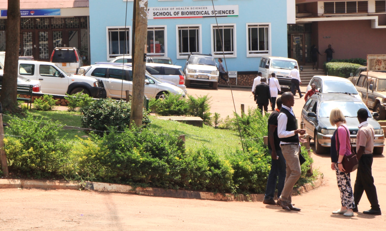 The Parking lot and gardens, School of Biomedical Sciences, College of Health Sciences (CHS), Makerere University Mulago Campus, Kampala Uganda