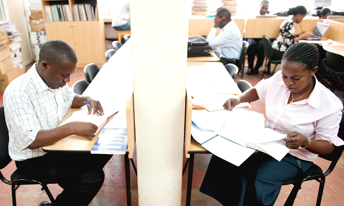 Students in one of the College Libraries, Makerere University, Kampala Uganda. Taken: 13th August 2010