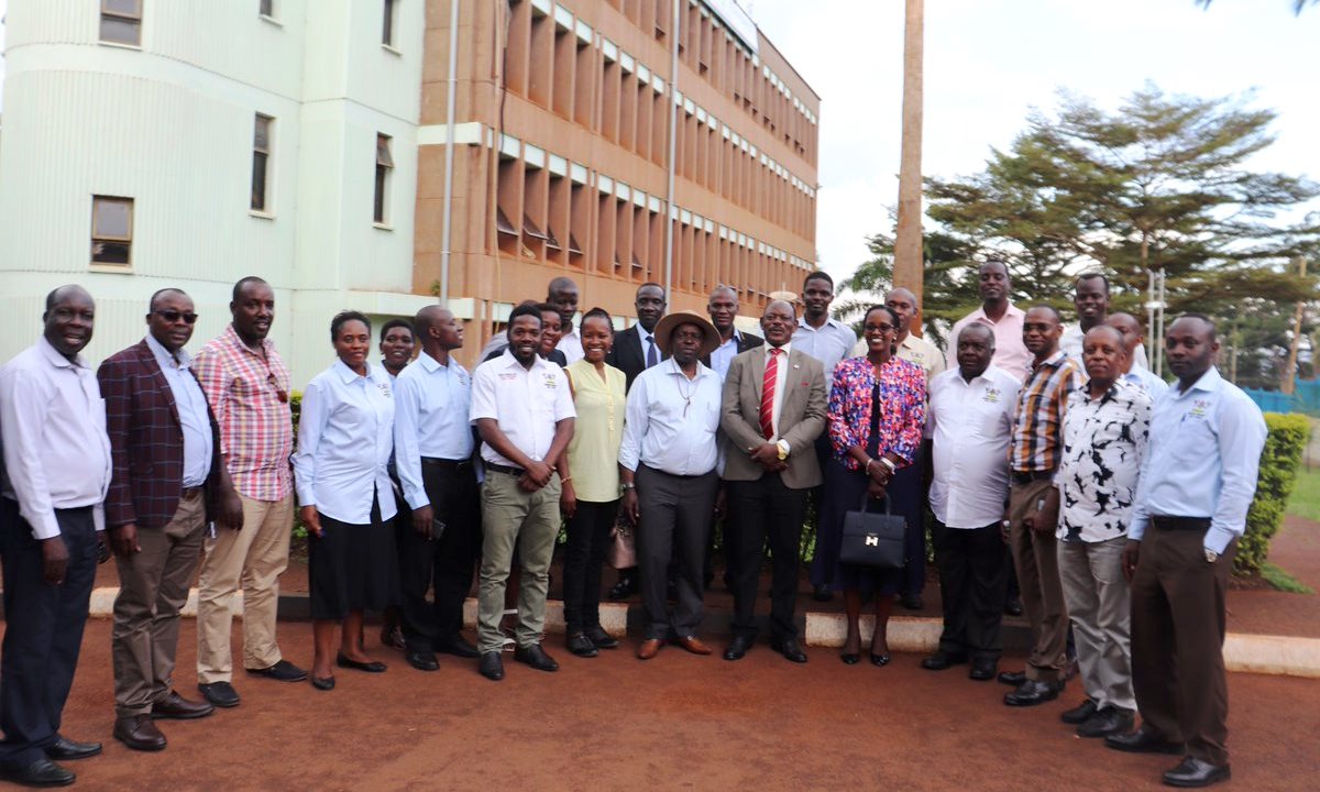 The Chairperson Council, Mrs. Lorna Magara (5th Right) and Vice Chancellor, Prof. Barnabas Nawangwe (6th Right) with Members of Council and leadership of the Makerere University Jinja Campus during the visit on 6th August 2019, Jinja Uganda
