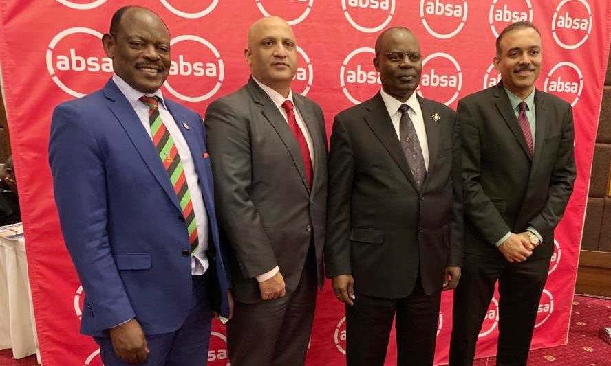 The Deputy Governor, Bank of Uganda-Dr. Louis Kasekende (2nd Right) and the Vice Chancellor-Prof. Barnabas Nawangwe (Left) with other dignitaries at the launch of the Absa (Barclays Bank) SME Academy, 30th July 2019, Kampala Uganda