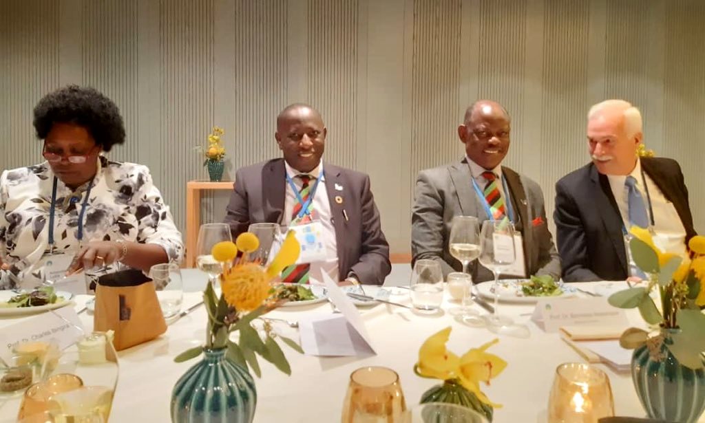 The Vice Chancellor-Prof. Barnabas Nawangwe (2nd Right) and Principal CHS-Prof. Charles Ibingira (2nd Left) at the World Health Summit 2019 in Berlin, Germany