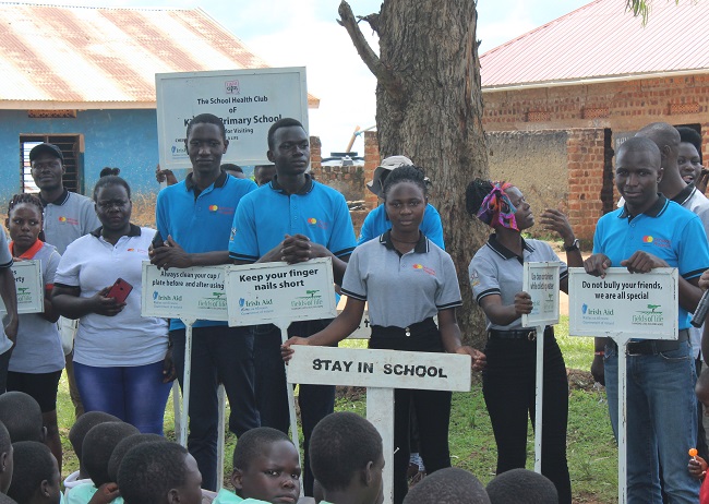 Scholars during one of the career guidance session at Kibale Primary School.