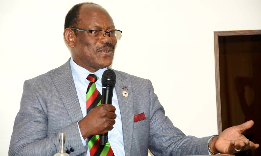 The Vice Chancellor-Prof. Barnabas Nawangwe at the launch of the DANIDA-funded Security, Peace and Development of Uganda Project on 26th November 2019, HURIPEC, School of Law, Makerere University, Kampala Uganda.