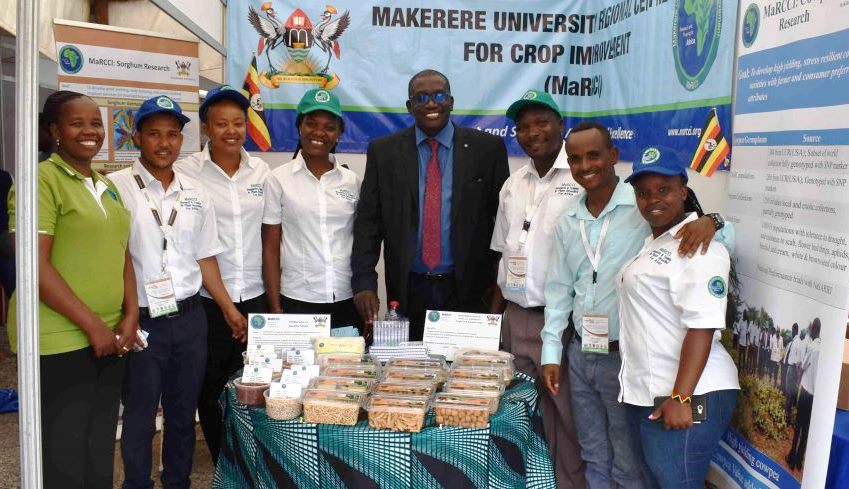 MaRCCI PI-Dr. Richard Edema (4th Right) with students that took part in the 15th RUFORUM AGM poster and exhibition session at the University of Cape Coast (UCC) in Ghana from 2-6 December, 2019.
