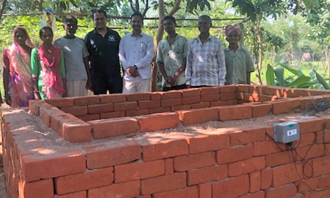 A brick evaporative cooling chamber (ECC) constructed in Mahisagar, Gujarat. Photo Credit: MiT D-Lab