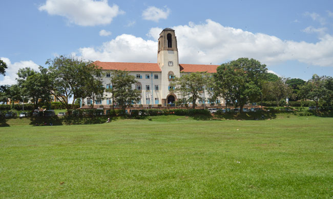 Makerere University Main Building in the background