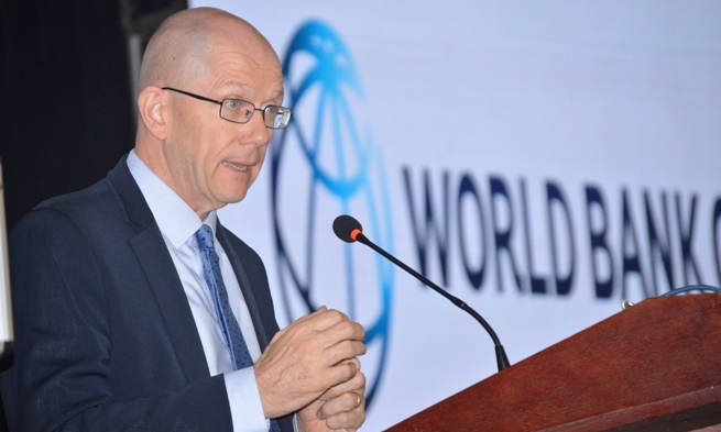 Mr. Antony Thompson, World Bank Group Country Manager, Uganda speaks during the Uganda Economic Update 13th Edition Launch event, 30th May 2019, Makerere University, Kampala.