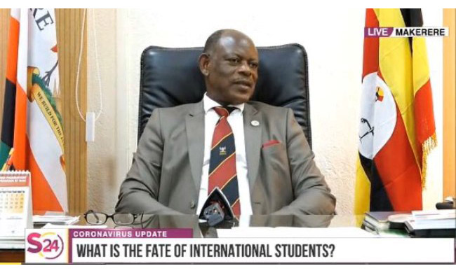 Prof. Barnabas Nawangwe during his interview with SMART24 TV on 26th March 2020. He updated the public on what Makerere University is doing to support the Ministry of Health in the fight against COVID-19.