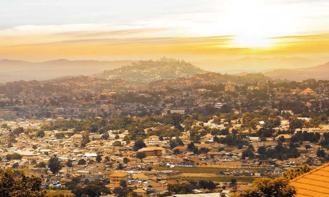 Some of Kampala City's Hills at Sunset. Photo credit: Infectious Diseases Research Collaboration (IDRC)
