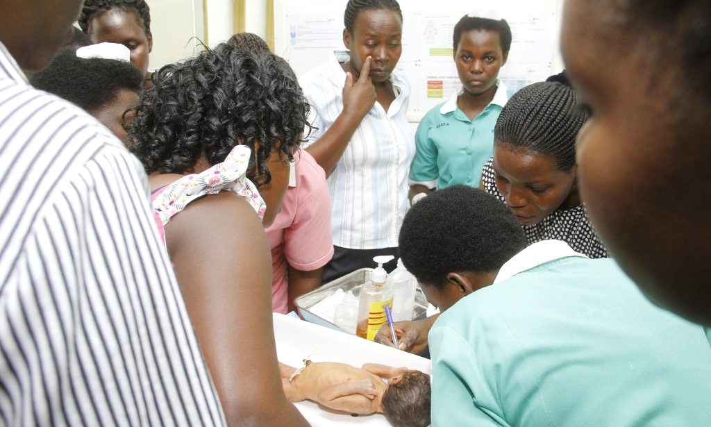 Midwives and nurses take part in a past training at Iganga Hospital, Uganda. Photo Credit: Makerere University Centre of Excellence for Maternal Newborn and Child Health (MNCH)
