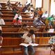 Students sit for an exam in the pre-COVID era, Makerere University, Kampala Uganda.