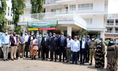 Participants that took part in the EfD-Mak policy dialogue pose for a group photo at Brovad Hotel, Masaka after the opening ceremony on 24th September 2020.