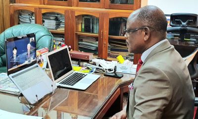 The Vice Chancellor, Prof. Barnabas Nawangwe during his online meeting with Dr. Ock Soo Park, President of the International Youth Fellowship (IYF) on 7th September 2020. They were joined by Prof. William Bazeyo to discuss IYF’s Mind Education Programme.