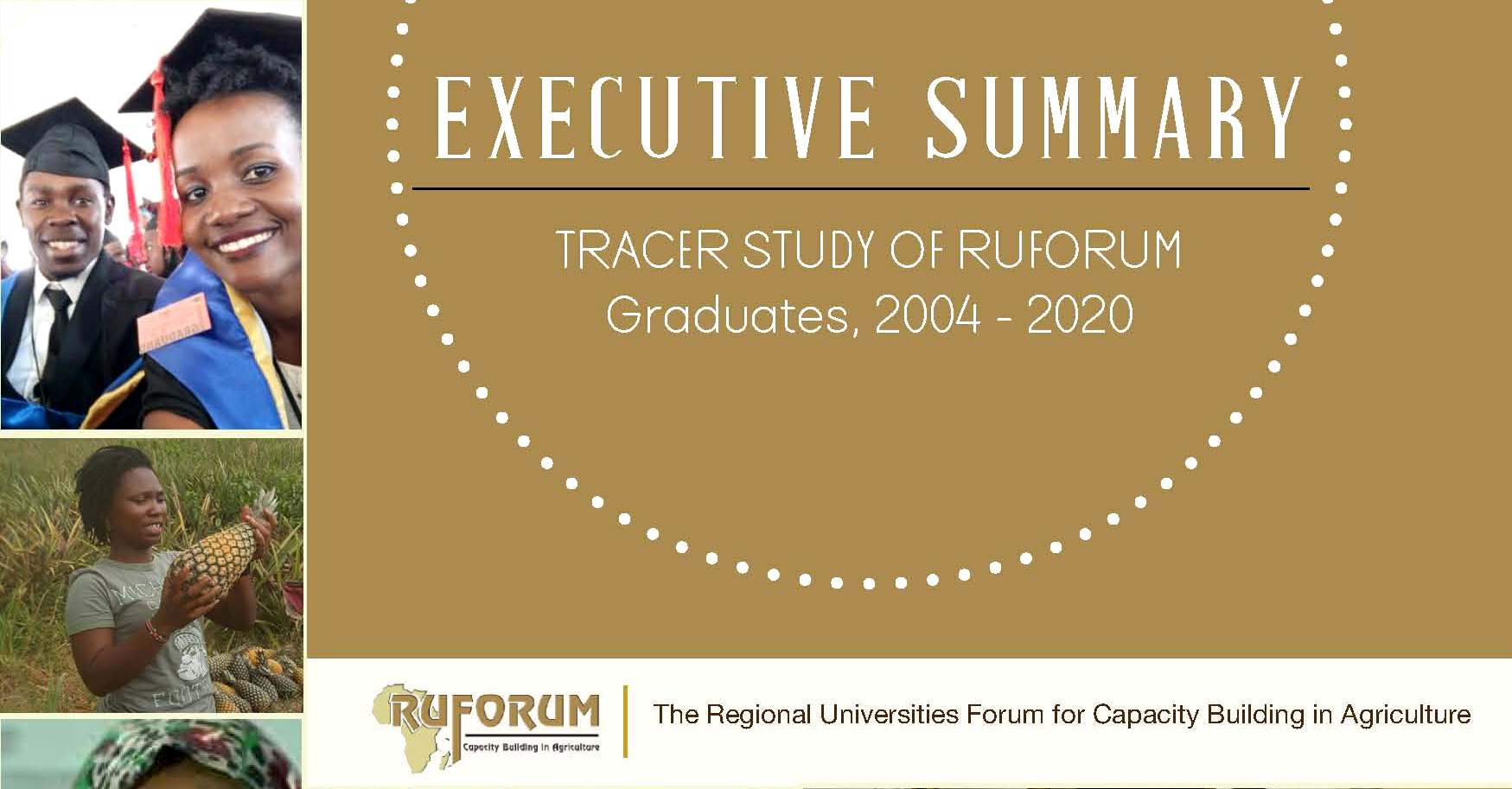 Cover Page of the Executive Summary: Tracer Study of RUFORUM Graduates, 2004-2020