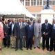Two-time Vice Chancellor and proud teacher-Prof. William Senteza Kajubi (3rd Right) and a host of other dignitaries pose for a group photo on 20th December 2010 after Makerere University unveiled a bust immortalising him at the School of Education.