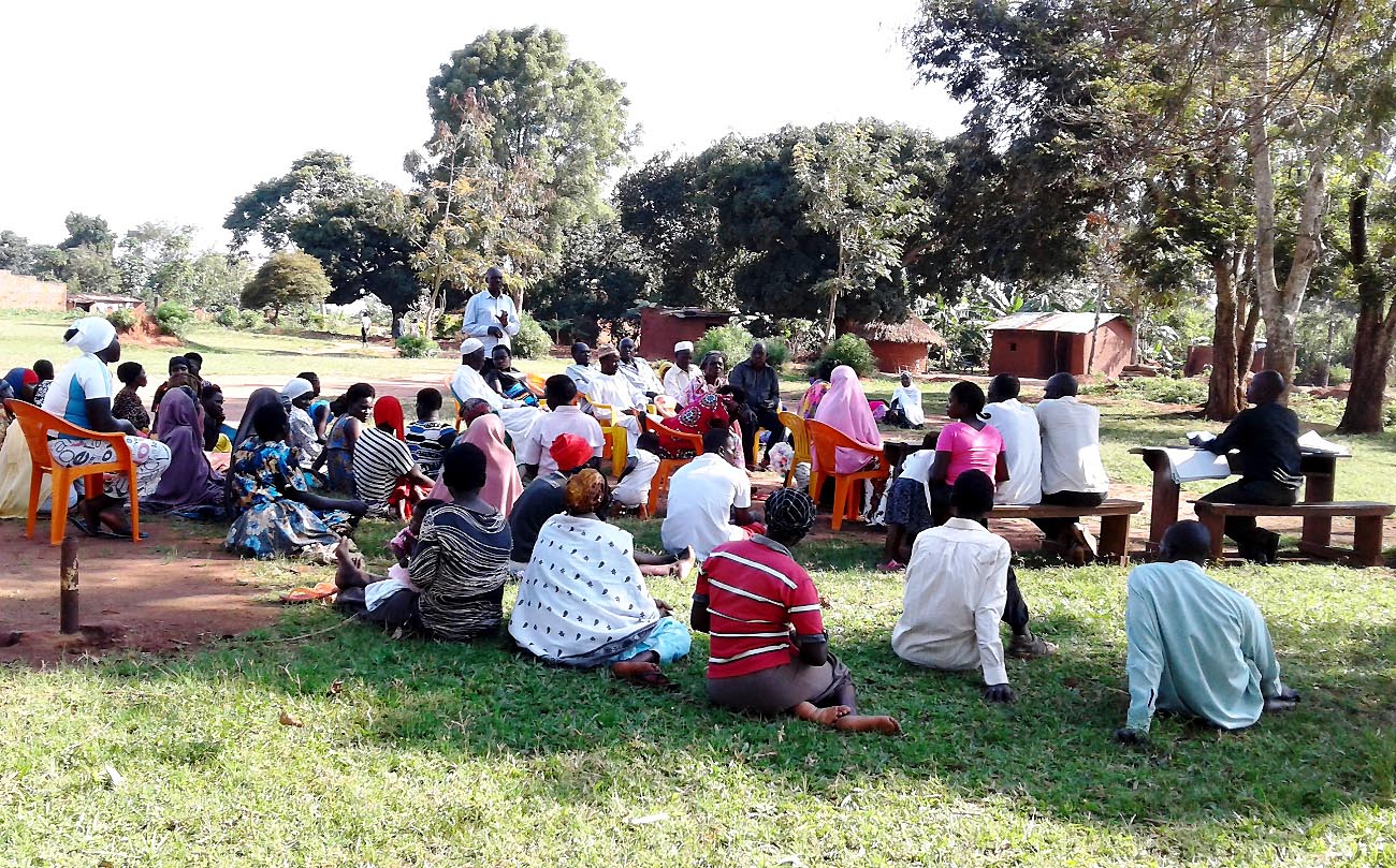 Members of the community in Eastern Uganda take part in one of the engagements on vaccine safety with researchers from the Makerere University Centre for Health and Population research (MUCHAP) on 13th September 2019.