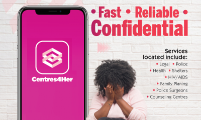 Innovating to end Violence against Girls and Women with the Centres4Her Mobile App. Fast, Reliable, Confidential. Available for Download on Google Play Store