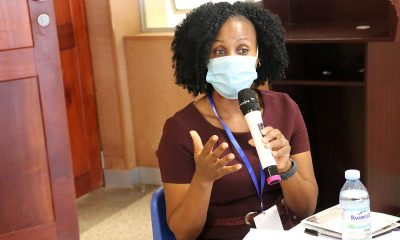 Dr. Gloria Seruwagi, the Principal Investigator-REFLECT study responds to questions at the event where preliminary findings were shared, 20th October 2020, CTF1, Makerere University, Kampala Uganda.