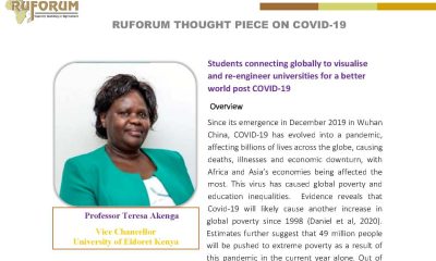 RUFORUM Thought piece on COVID-19 by Professor Teresa Akenga, Vice Chancellor, University of Eldoret, Kenya