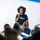 A contestant pitches her idea at Seedstars Africa Summit 2018. Photo credit: Seedstars
