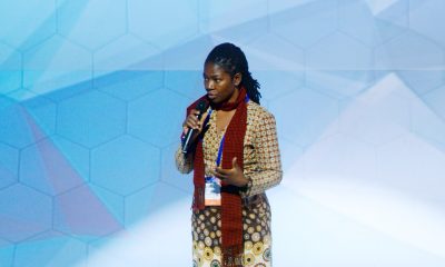 CowTribe's Alima Bahwa makes her pitch at the Global Seedstars Summit 2018 held in Lausanne, Switzerland. Photo credit: Seedstars
