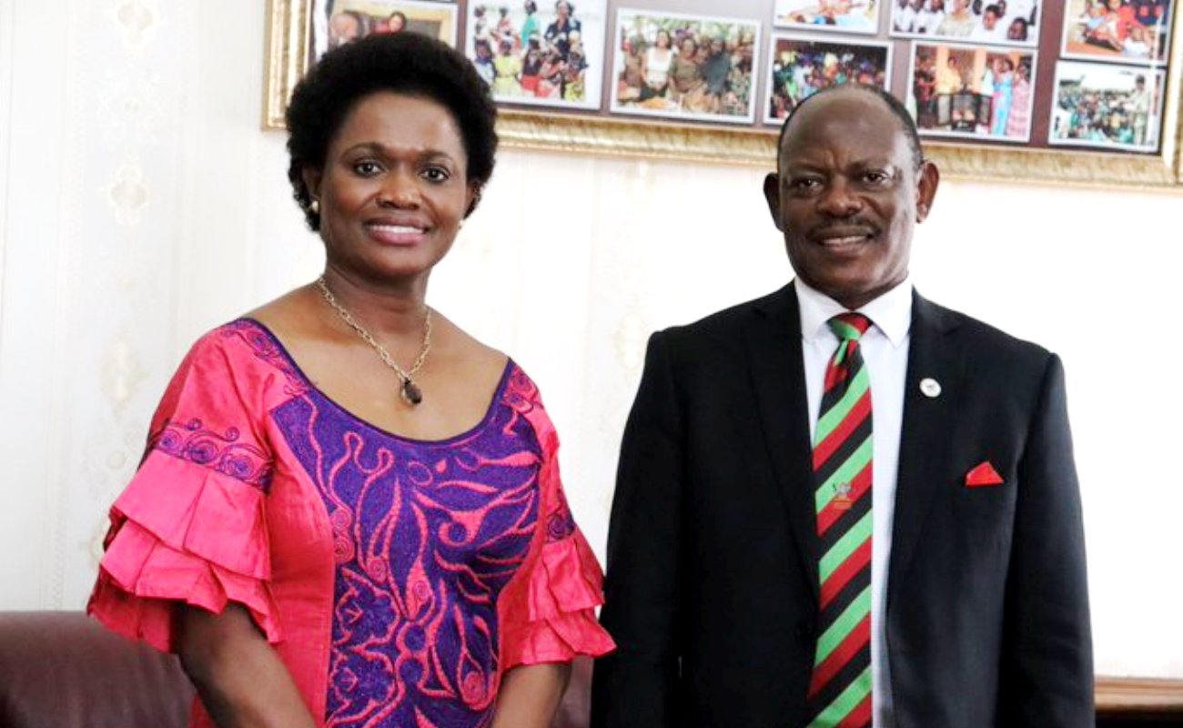 An earlier photo of Her Royal Highness Sylvia Nagginda Luswata, The Nnabagereka of Buganda (Left) with the Vice Chancellor, Prof. Barnabas Nawangwe (Right). Date taken: 4th April 2019