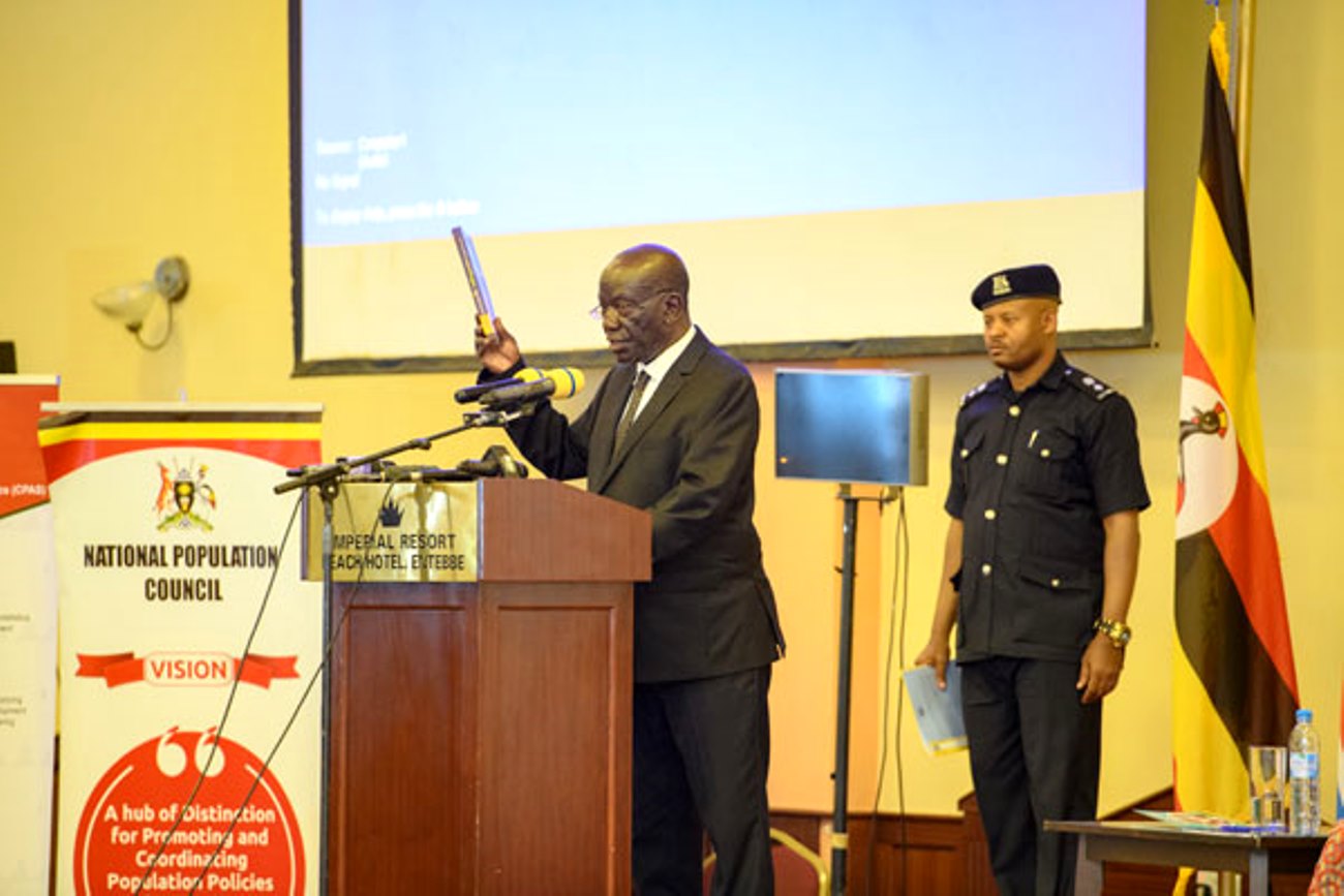 The Vice President, H.E. Edward Kiwanuka Ssekandi launches the book “Uganda and its Demography” at the opening ceremony of the 8th African Population Conference held from 18th – 22nd November 2019, Imperial Resort Beach Hotel, Entebbe, Uganda. Photo credit: UAPS2019