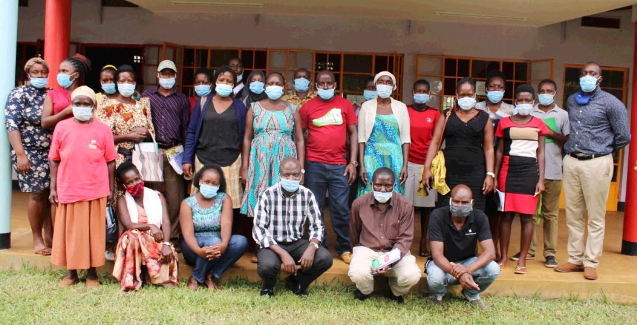 The Research Team poses for a group photo with poultry farmers after the training at the ECD Training Centre and Vocational Institute in Nangabo Town Council, Wakiso Uganda on 27th November 2020.