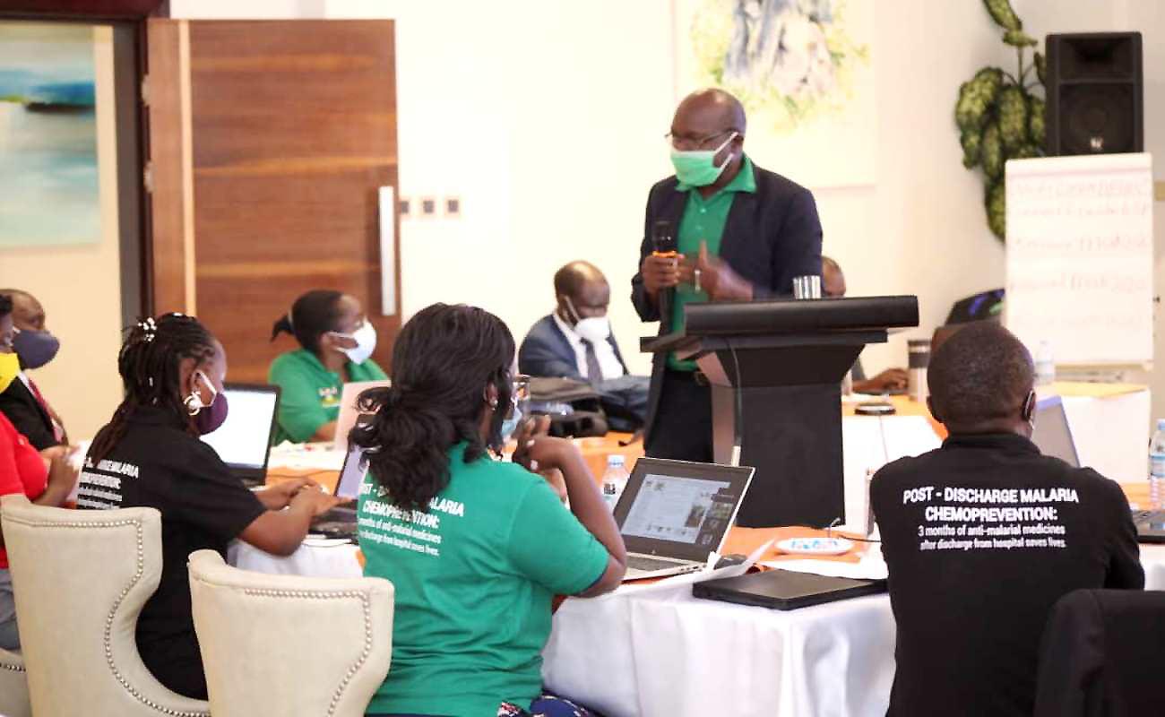 Dr. Richard Idro makes his presentation at the National Dissemination and Policy Dialogue on Post Discharge Malaria Chemoprevention, 3rd December 2020, Golden Tulip Hotel, Kampala Uganda.