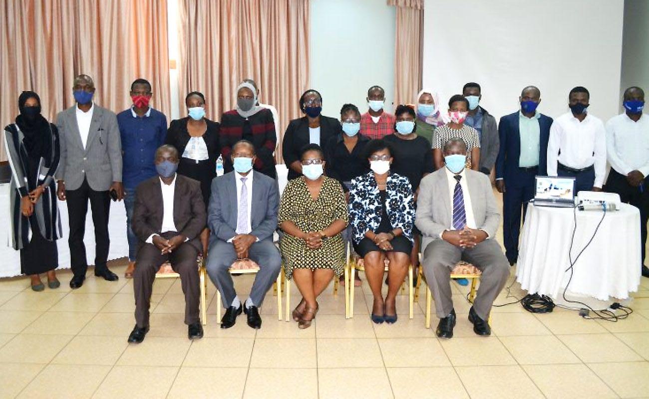 A group photo of participants at the Public Dialogue on the Land Tenure System and Urban Development in GKMA organised by the Department of Geomatics and Land Management, CEDAT, Makerere University, Kampala Uganda.