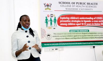Ms. Lydia Kabwijamu, research fellow at MakSPH and the Co-Principal Investigator of the study speaking at the dissemination of results in Hoima on 26th November 2020