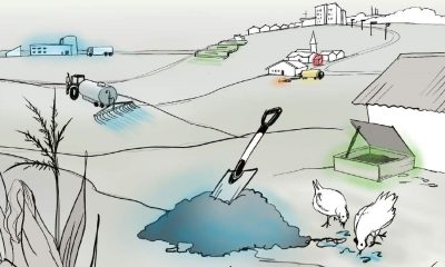 An illustration on the cover page of the Guide to Sanitation Resource Recovery Products & Technologies - A supplement to the Compendium of Sanitation Systems and Technologies 1st Edition