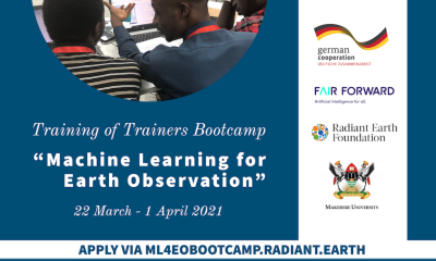“Machine Learning for Earth Observation” Training of Trainers Bootcamp in Africa, March 22 - April 2, 2021 - application deadline February 14, 2021