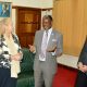 The Vice Chancellor, Prof. Barnabas Nawangwe (2nd Right) chats with DAAD Africa Regional Director, Ms. Beate Schindler-Kovats (Second Left) after the courtesy call on 28th November 2019. Right is DAAD Office Representative-Mr. Steven Heimlich.