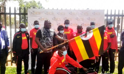 National Council of Sports (NCS) Secretary General, Dr. Bernard Patrick Ogwel flags off Team Uganda to the Tunis 2021 All Africa Paralympics Grand Prix on 13th March 2021. Photo by Fahad Muganga/URN
