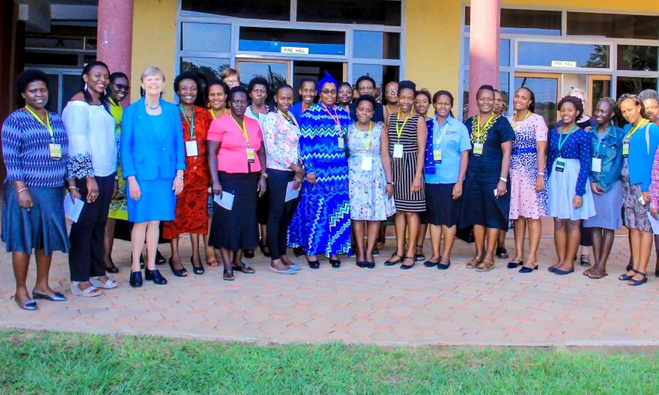 Facilitators and Participants of the HERS-EA Third Academy pose for a group photo at the closing ceremony on 5th July 2019, Grand Global Hotel, Kampala Uganda.