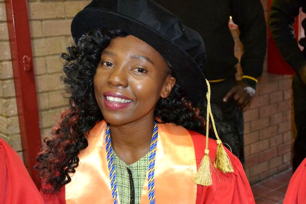 Africa’s youngest female PhD graduate Dr. Musawenkosi Donia Saurombe. Photo credit: ThisIsAfrica.me