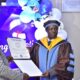 The Vice Chancellor, Prof. Barnabas Nawangwe (L) poses with Prof. William Bazeyo (R) who received Tufts University's honorary Doctor of Science degree on 23rd May 2021.