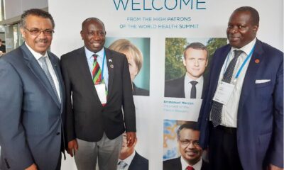 L-R: Dr. Tedros Adhanom Ghebreyesus, Director-General, World Health Organisation, Prof. Charles Ibingira, International President World Health Summit 2021 and Prof. Tonny Oyana, Finance Chairperson World Health Summit Regional Meeting at the 2019 Edition, Kish Island, Iran.