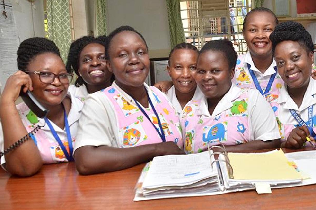 Female staff at the Makerere University –Johns Hopkins University (MU-JHU) Research Collaboration Family Care Centre. Photo credit: MU-JHU