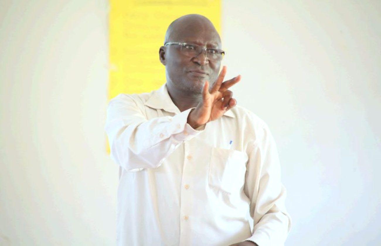 The SUPPF-L project Principal Investigator (PI) Makerere University, Assoc. Prof. Denis Mpairwe gestures during the training of livestock farmers at MUARIK.