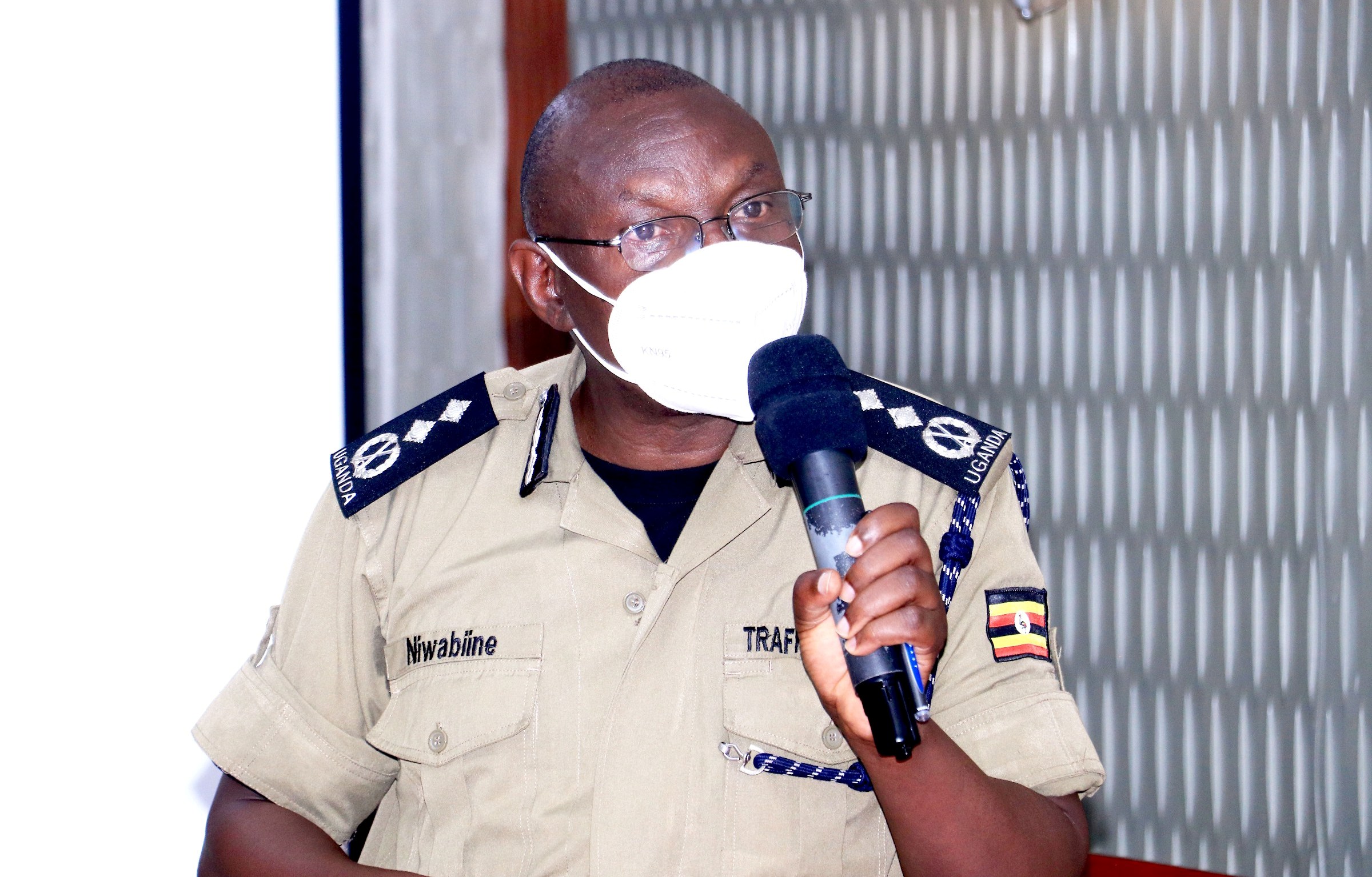 Ag. Director Traffic and Road Safety in the Uganda Police Force, CP Niwabiine Lawrence addresses participants at the training workshop for journalists on road safety in Uganda held at Hotel Africana in May 2021.