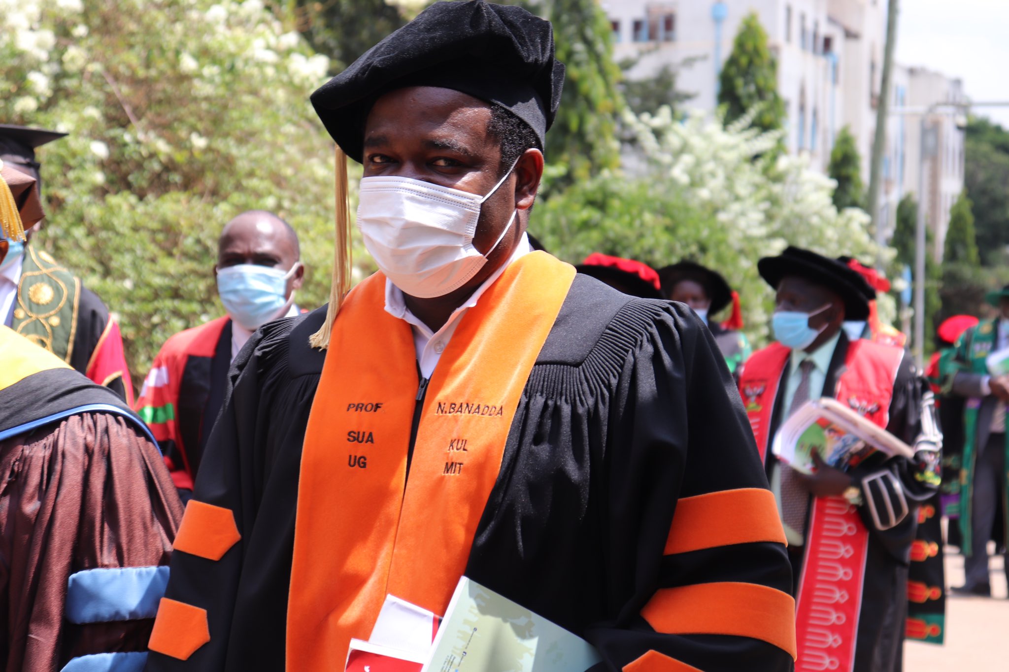The late Prof. Noble Banadda in the Academic Procession of the 71st Graduation Ceremony of Makerere University held 17th to 21st May 2021.