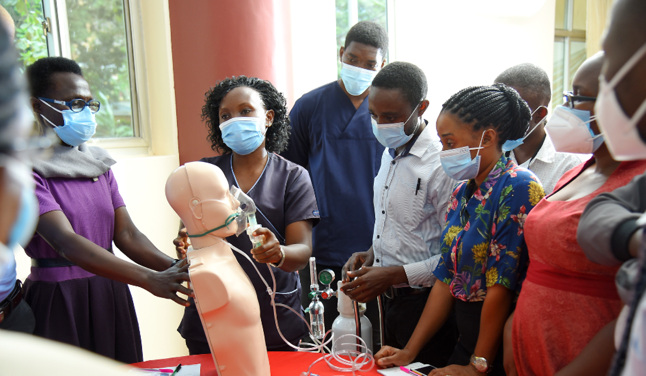 Healthcare Workers attend an Emergency Care training in Kampala. The training which started on 26th July 2021 targeted a total of 566 Healthcare workers from 221 health facilities across the country.