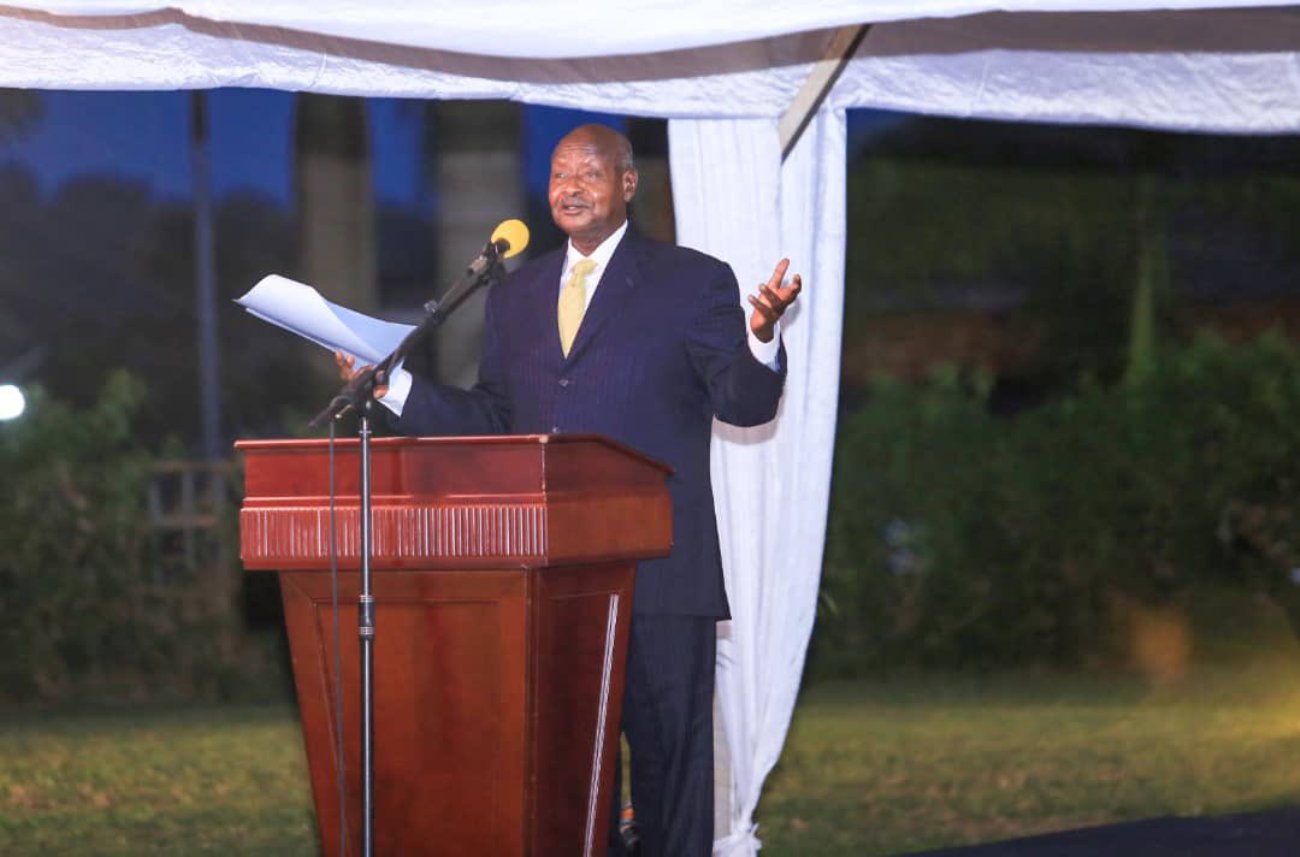 The President of the Republic of Uganda, H.E. Yoweri Kaguta Museveni delivers his address at the opening ceremony of the World Health Summit Regional Meeting Uganda on 27th June 2021, Speke Resort Munyonyo, Kampala. Courtesy photo.