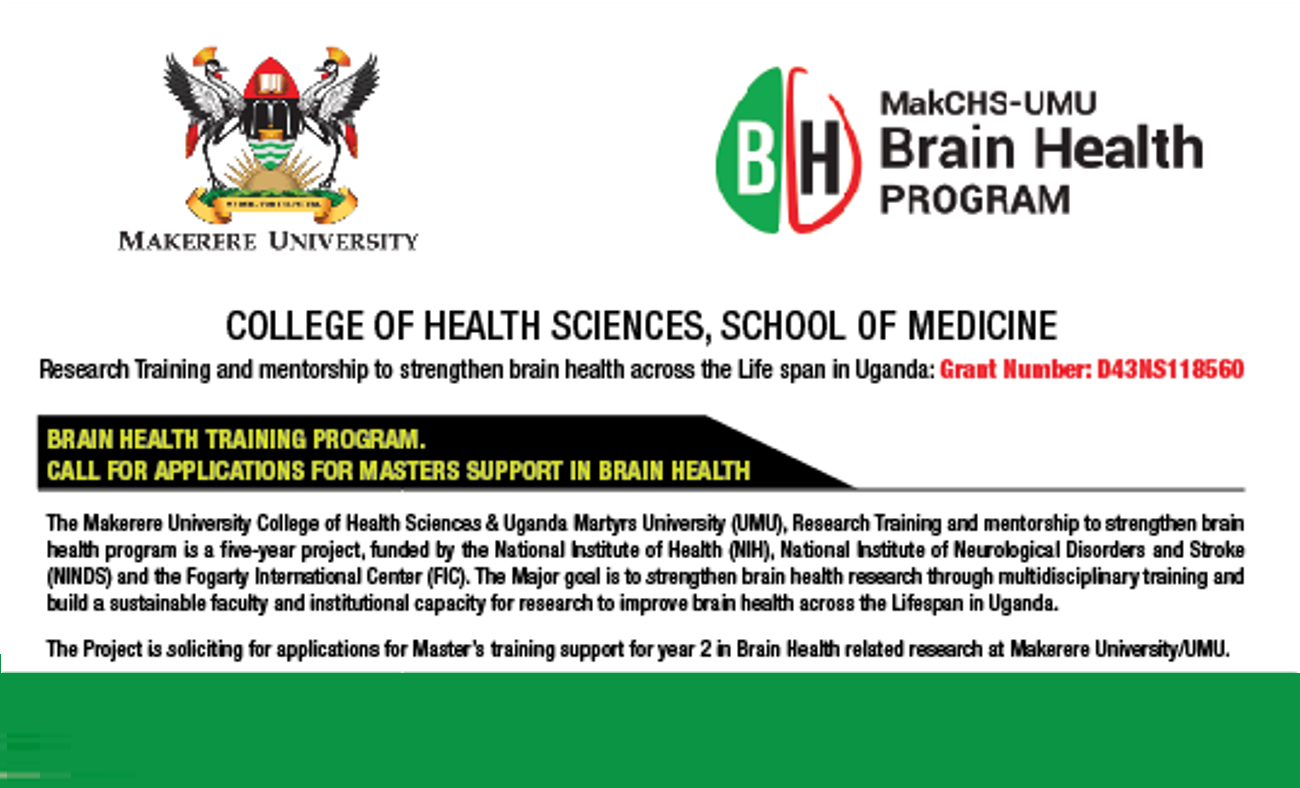 Call For Applications: Masters Training in Brain Health. Deadline: 1st October 2021.