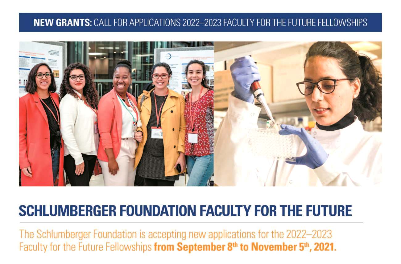 Schlumberger Foundation Call for Applications 2022-2023 Faculty for the Future Fellowships