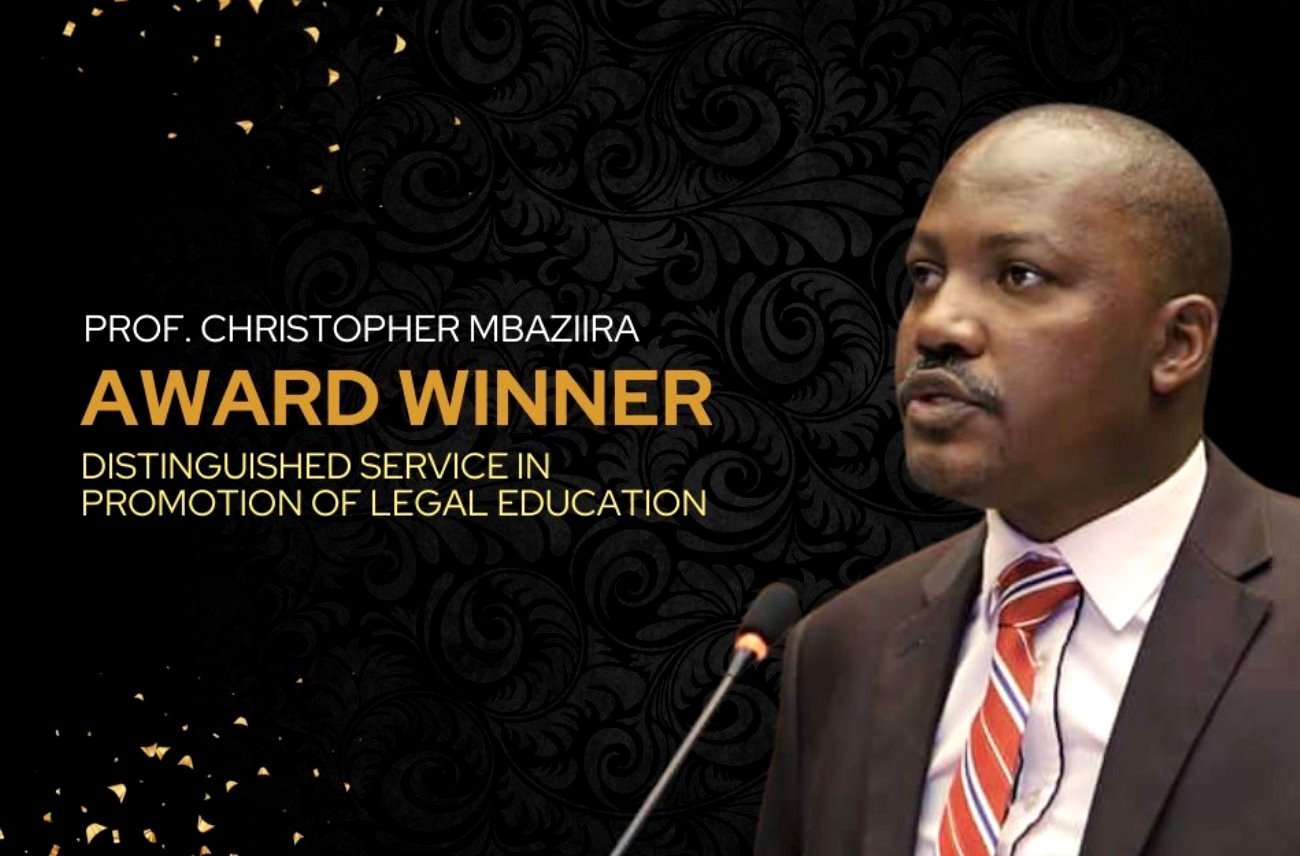 Prof. Christopher Mbazira, Ag. Principal School of Law and 2021 ULS Award Winner of Distinguished Service in Promotion of Legal Education.